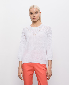 Peserico White sweater with sequins S99149F05B9170