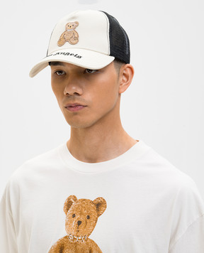 Palm Angels Beige cap with Bear patch PMLB068S26FAB004I
