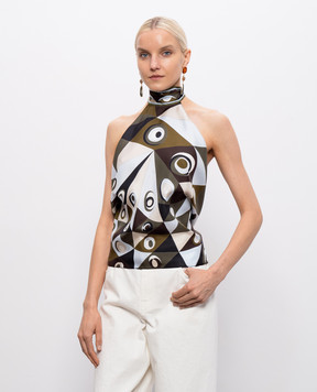 PUCCI Silk top with branded print 6HRM426H721