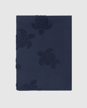 Vilebrequin Blue terry beach towel with pattern STHU1201