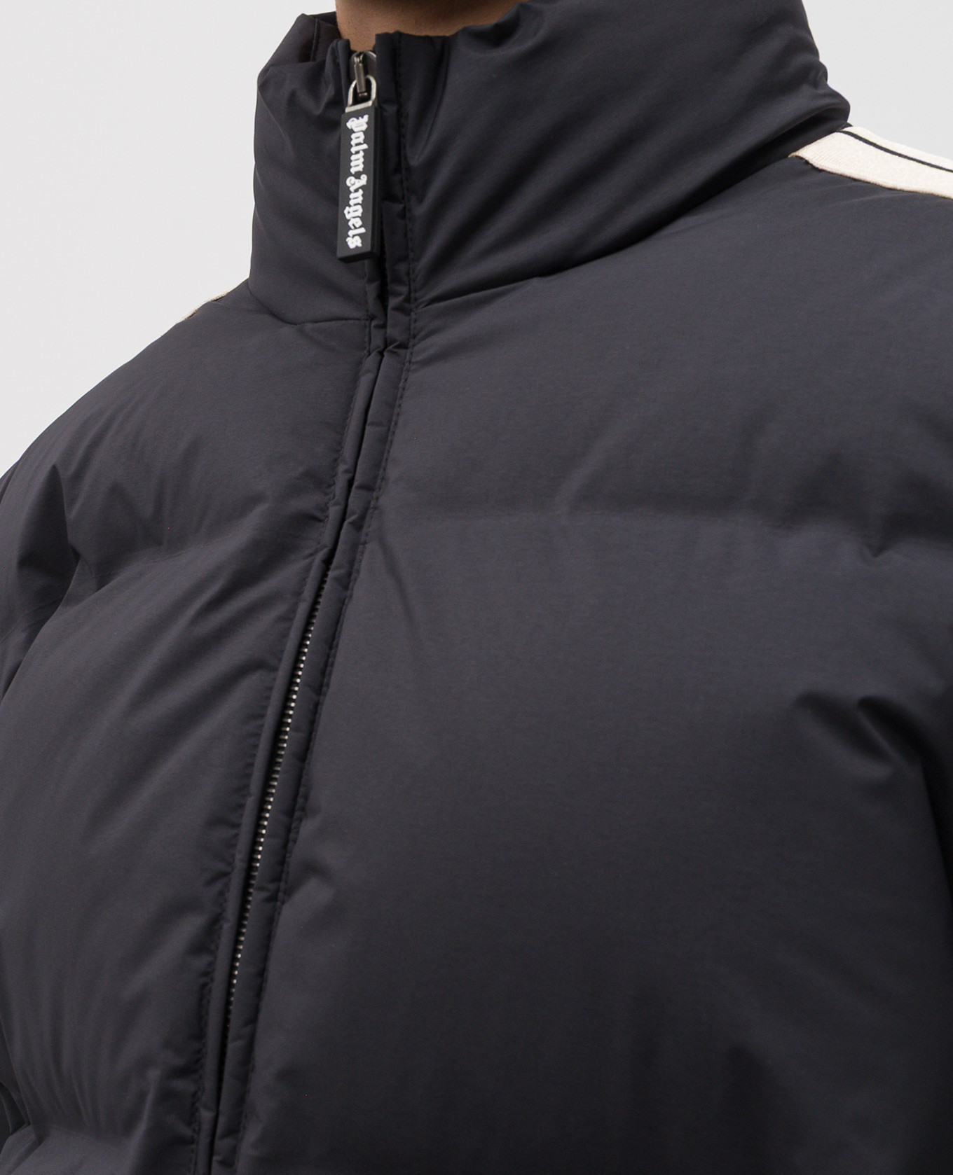 

Black down jacket with logo Palm Angels