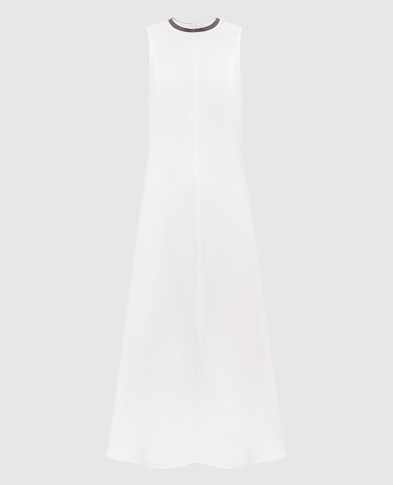 

White midi dress with linen Brunello Cucinelli