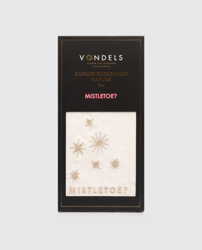 Vondels Set of white MISTLETOE linen napkins 9237000045033