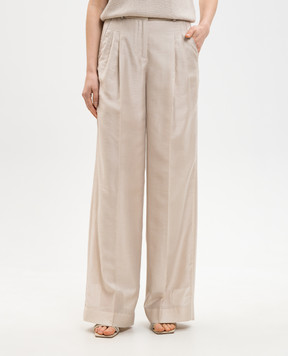 Peserico Beige pants with a monil chain E04452D08867