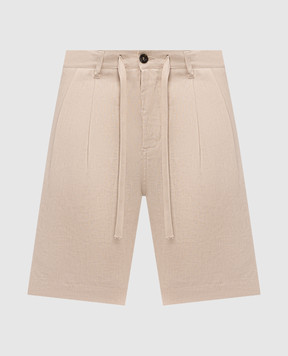 Officina 36 Beige linen shorts 02595A8723