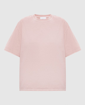 Dondup Pink T-shirt with embroidered logo DS074JF0352RMD2
