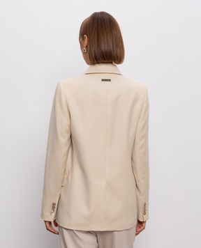 Peserico Beige wool jacket with patch A01137Z03359