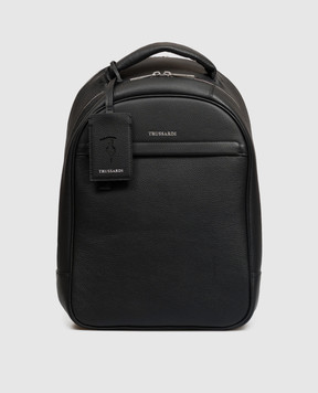 Trussardi Black leather backpack with logo Z698E006311NMBZ03L33