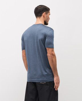 Dolce&Gabbana Blue silk T-shirt G8ST1TG7P0F