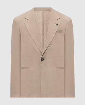 Officina 36 Beige jacket with linen 0157800569