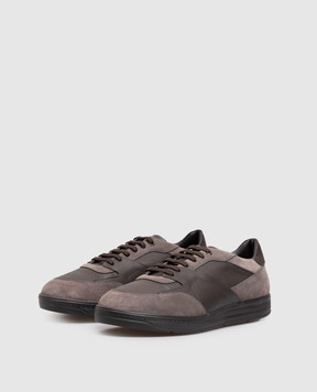 Stefano Ricci Brown leather sneakers UG34G6706SDPMRW