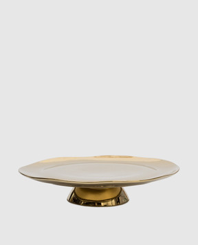 Bitossi Home Golden porcelain cake stand FTB00840
