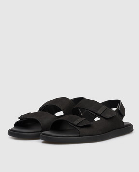 Doucal's Black nubuck sandals DU3030MYKOUF249