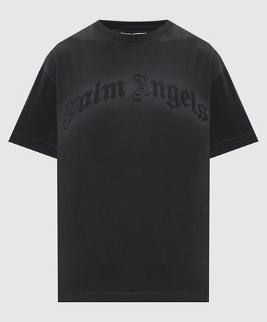 Czarny t-shirt z nadrukowanym logo