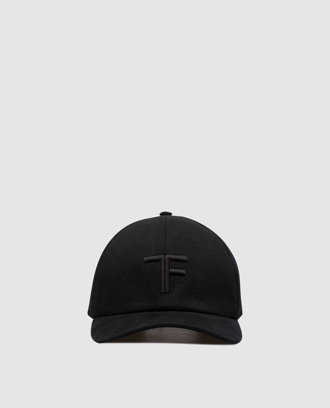 Black cap with monogram embroidery