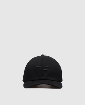 Tom Ford Black cap with monogram embroidery MH005TCN061G