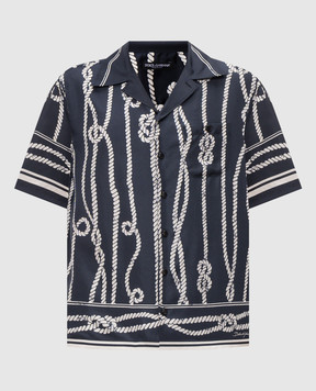 Dolce&Gabbana Blue printed silk shirt G5JH9THI143