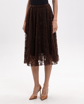 Ermanno Scervino Brown skirt with embroidery D492O370EYF