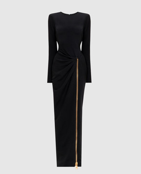 Balmain Black zipper maxi dress HF1RR834JL05