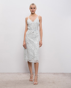 Twinset Green lace midi dress with sequins 261TP2630