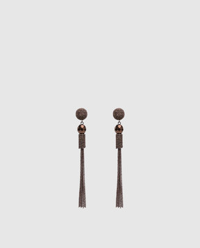 Peserico Brown earrings with a monil chain A35531C0CC903