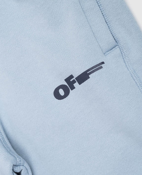 Off-White Children's blue shorts with Off logo print 44BCI001S26F004