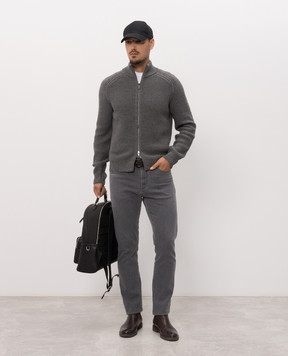 Peserico Gray wool cardigan R59560F0509044