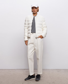 Brunello Cucinelli Ivory down quilted jacket MD5983309