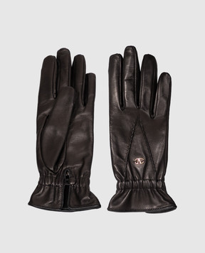 Valentino Black leather gloves 9W2GDA57CZV