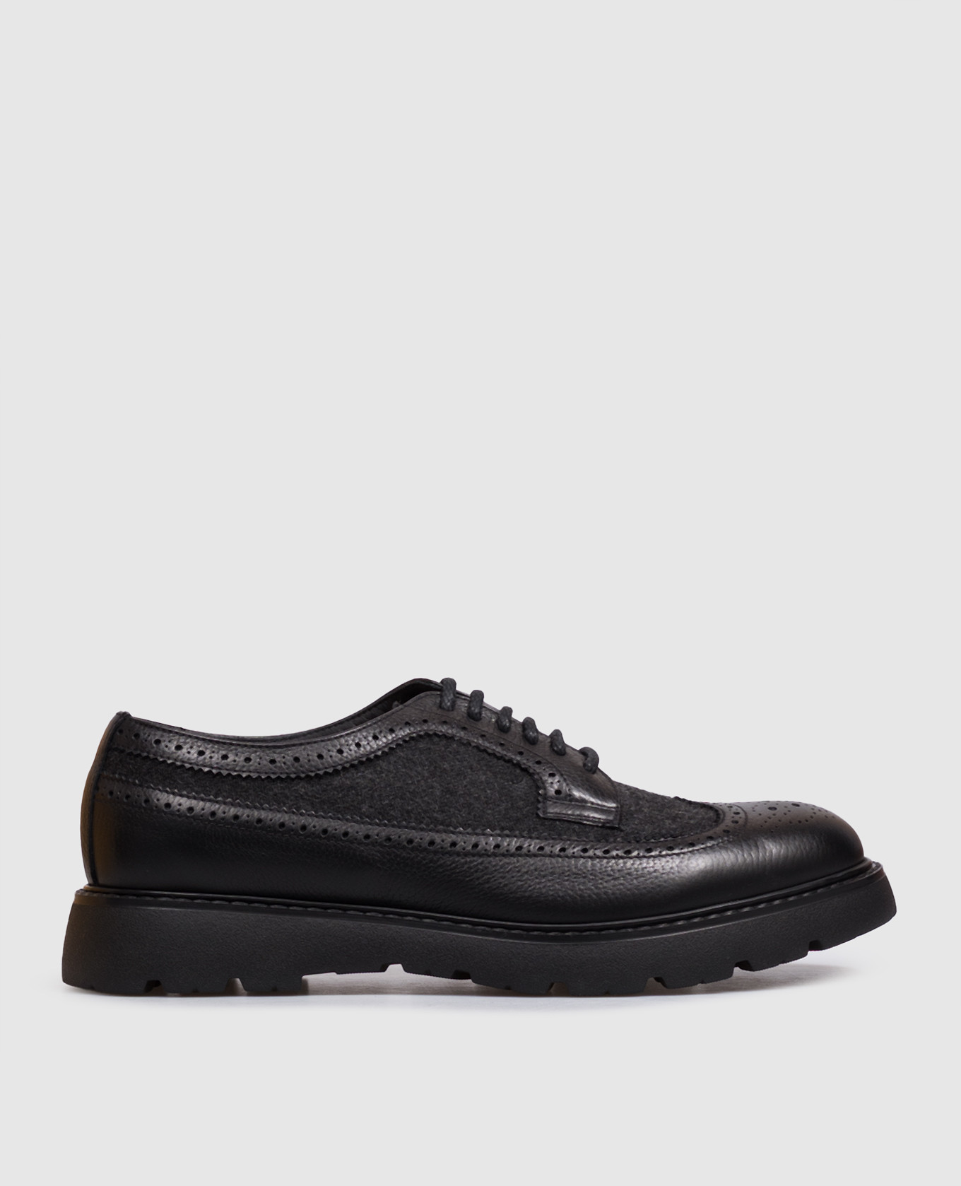 Black combination brogues