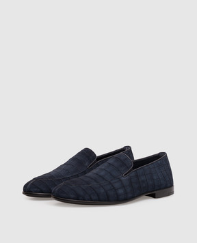 Stefano Ricci Blue crocodile leather loafers UC38G2367CN