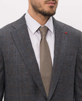 Canali Brown silk and wool patterned tie HJ0462418