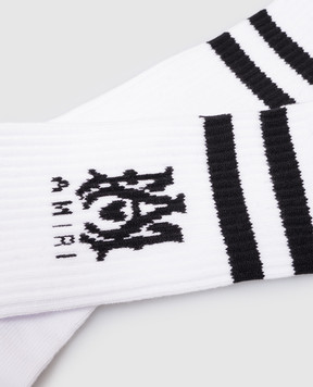 AMIRI White socks with monogram pattern AMACSK1006
