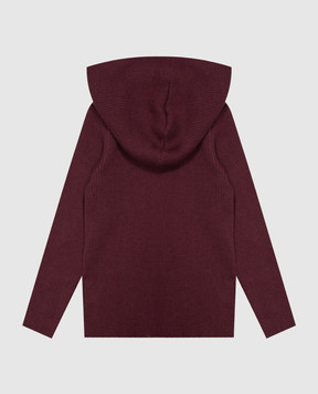 Off-White Children's burgundy hoodie with wool 44GHU001F26K001