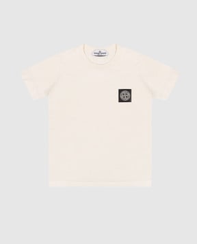 Stone Island Children's beige T-shirt with logo patch L1S162100002S004728