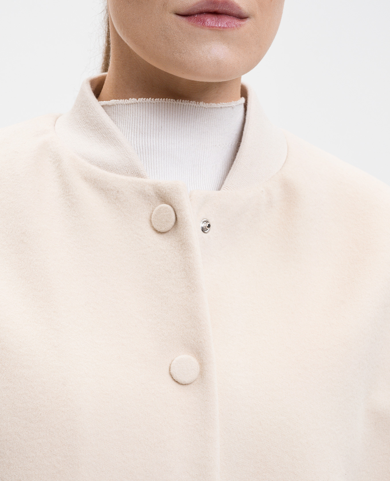 

Beige wool and cashmere bomber jacket Dondup