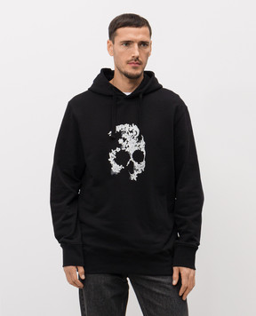 Alexander McQueen Black Skull print hoodie 862290QTAEL