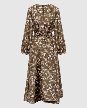 Max Mara COCCOLE dress in khaki silk MXMCOCCOLE