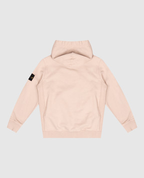 Stone Island Children's beige hoodie with logo patch L2S166100003S0A2024