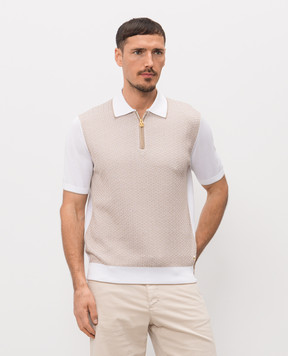 Stefano Ricci Polo with patterned silk K212036P31F26192
