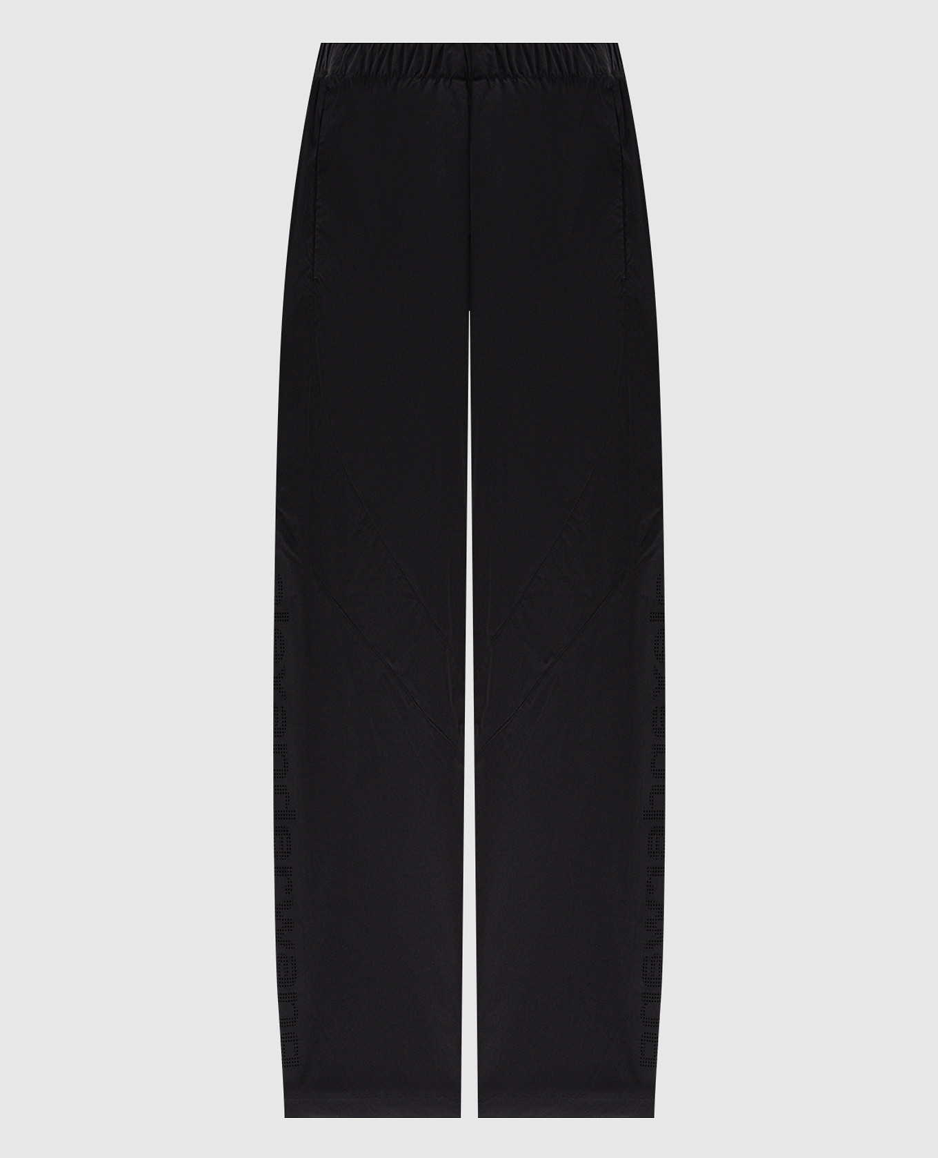 Black perforated track pants