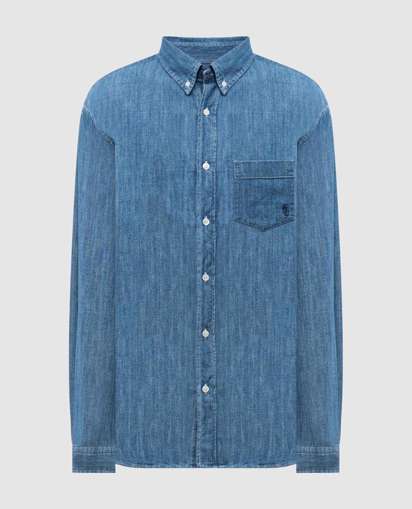 denim shirt with monogram logo Sporty & Rich