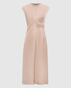 Peserico Pink midi dress with monil chain A02273B6638