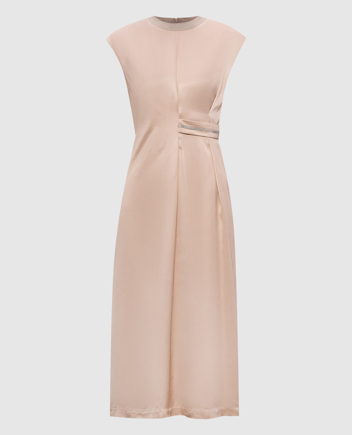 Pink midi dress with monil chain