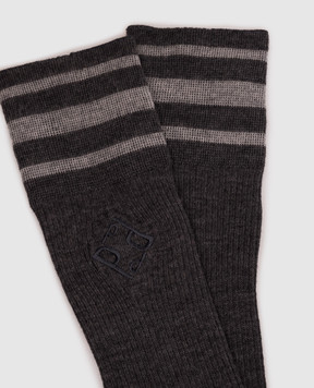 Peserico Gray merino wool socks A41073C0RCC887