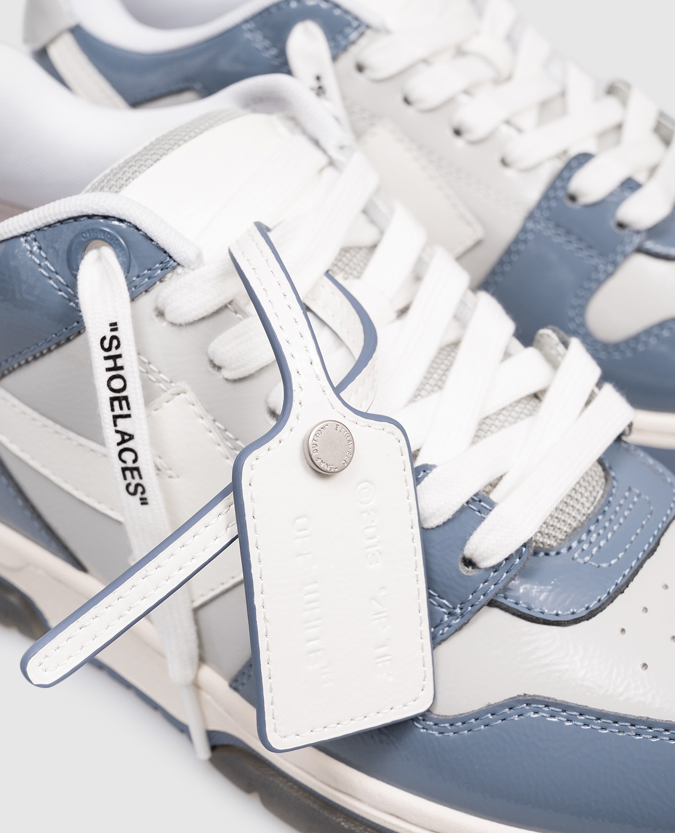 

Out Of Office Blue Patent Leather Sneakers Off-White, Light blue