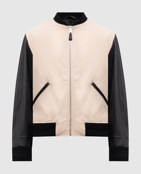 Givenchy Beige logo combination bomber jacket BM01DZ6Y45