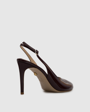 Babe Pay Pls Burgundy patent leather slingbacks 237804LA