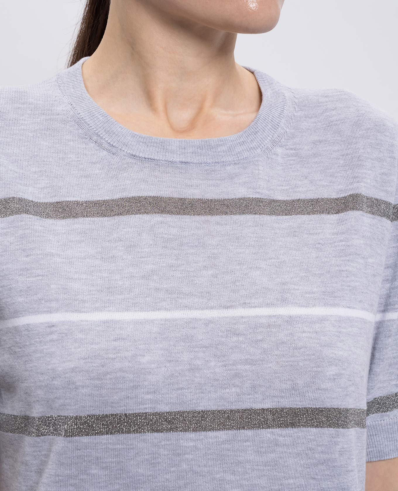 Gray striped top Peserico 5