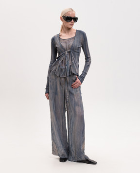 Masnada Blue printed framed pants 8053